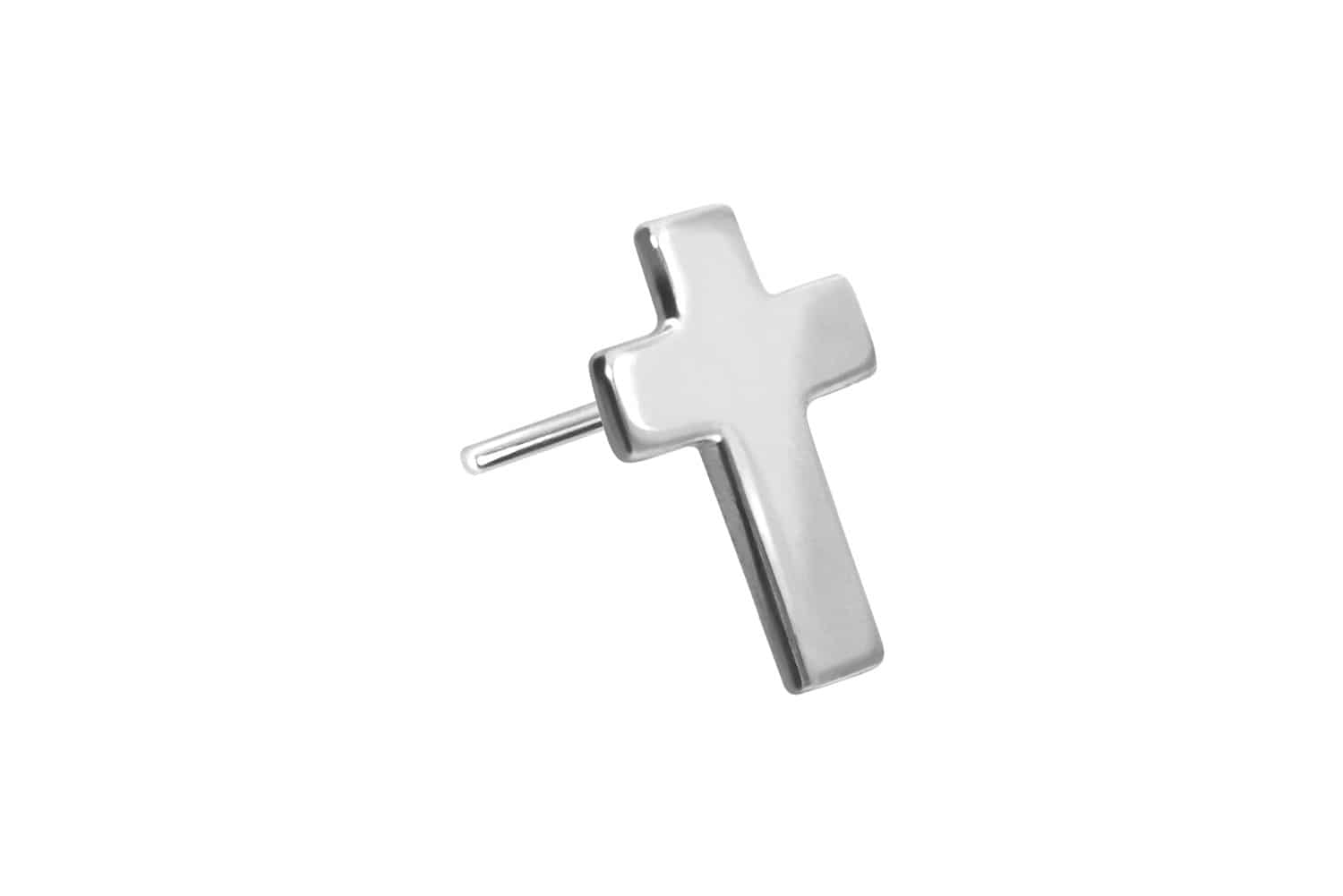 14 Karat Gold Aufsatz mit Titan Push Pin KREUZ von Piercingline